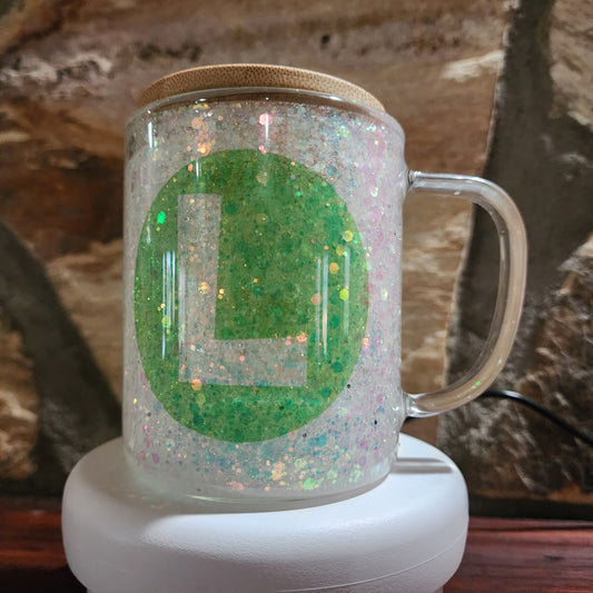 9OZ SUBLIMATABLE GLASS COFFEE MUG GLITTER GLOBE Special design