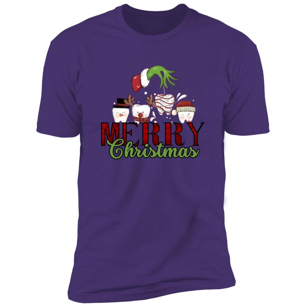 Christmas Teeth T-Shirt, Dentist Shirt, Christmas Gift For Dentist, Xmas Pediatric Dentist Top, Dental Hygiene, Dentist Life Clothing Premium Short Sleeve Tee